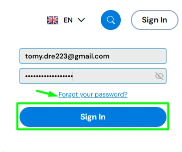 quick login form